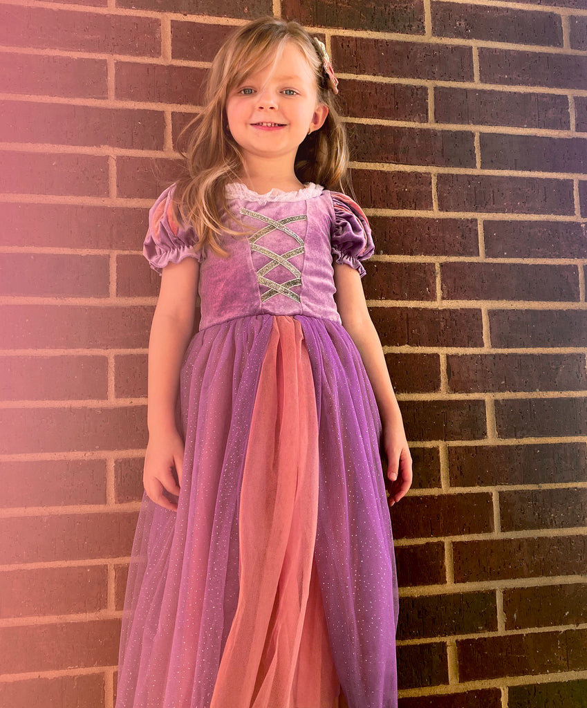 Disney rapunzel tangled Costume For Kids - Sleeping beauty Girls Princess Dress Costume Dress Up Birthday Party Cosplay Outfit Kids Clothes