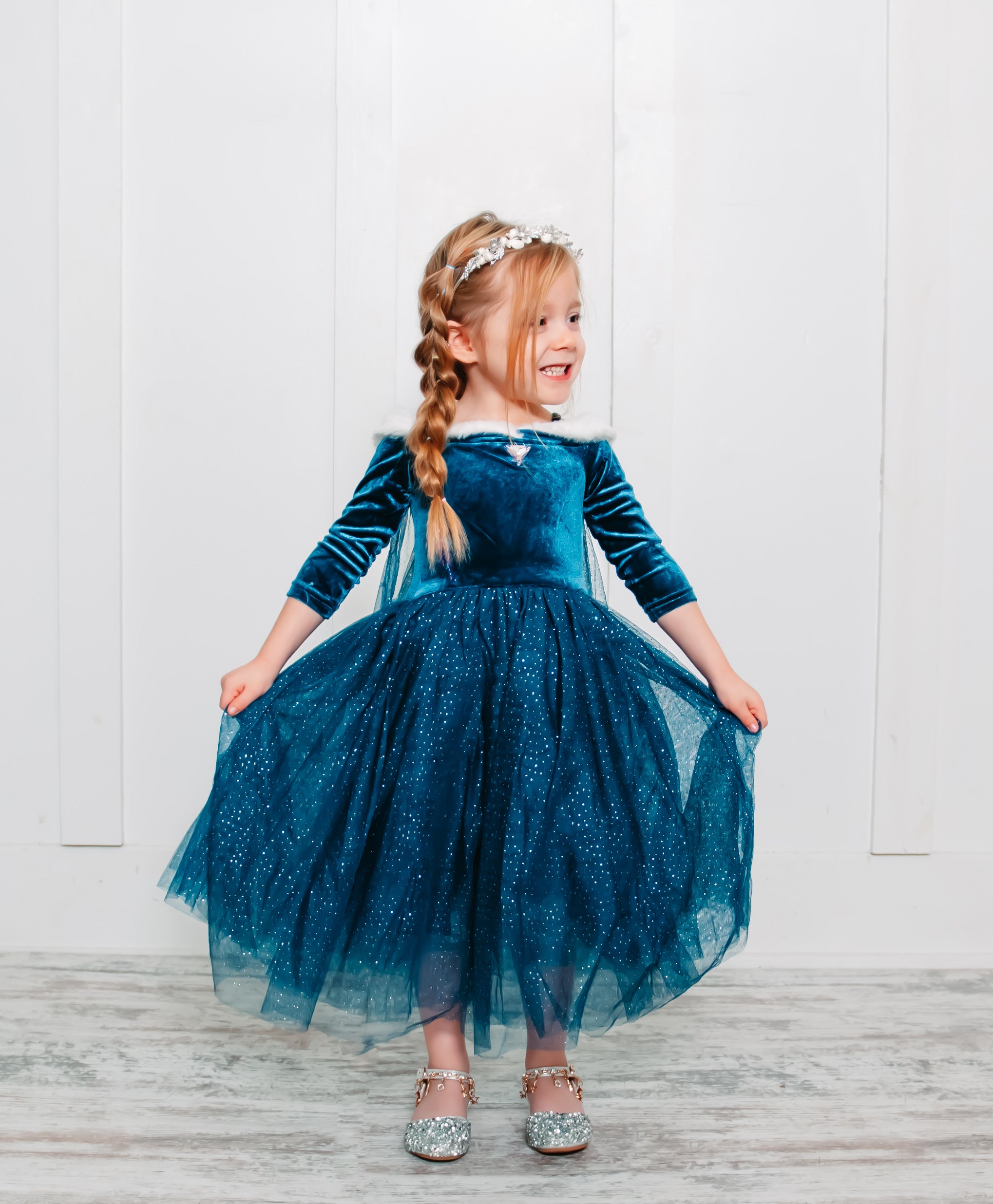 Princess Tiana Costume For Girls ReliBeauty Snow Princess Costume For Girls  - Blue Fancy Dress Queen Outfit With Cape