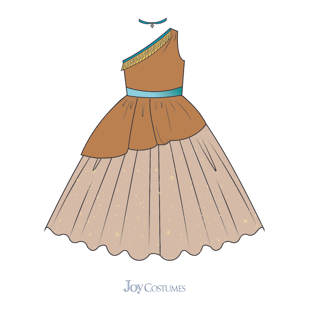 Princess Pocahontas Costume Dress – Luxury Kids Costume by Teresita Orillac  – Joy Costumes