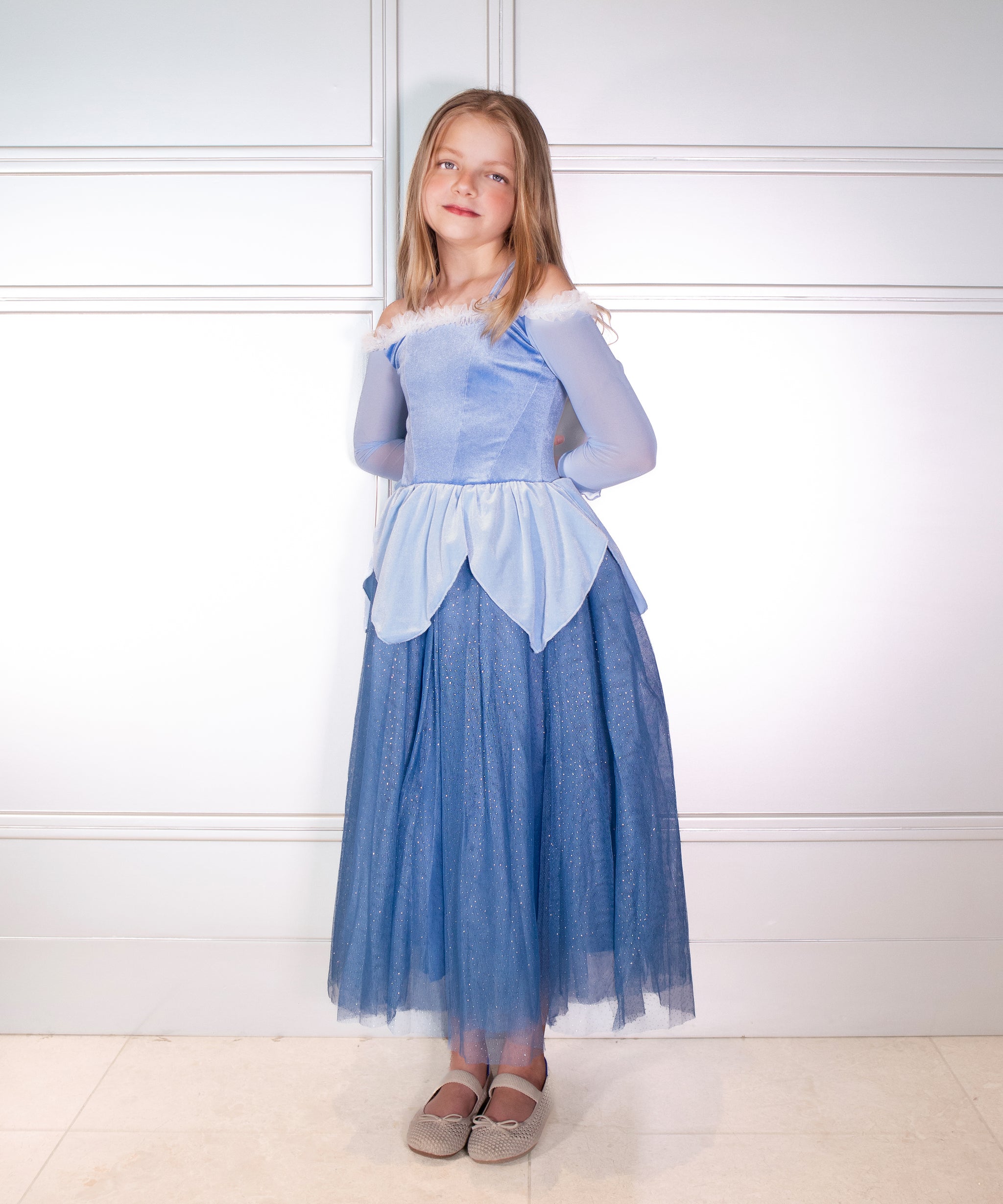 The Blue Sleeping Princess Dress – Luxury Kids Costume by Teresita Orillac  – Joy Costumes