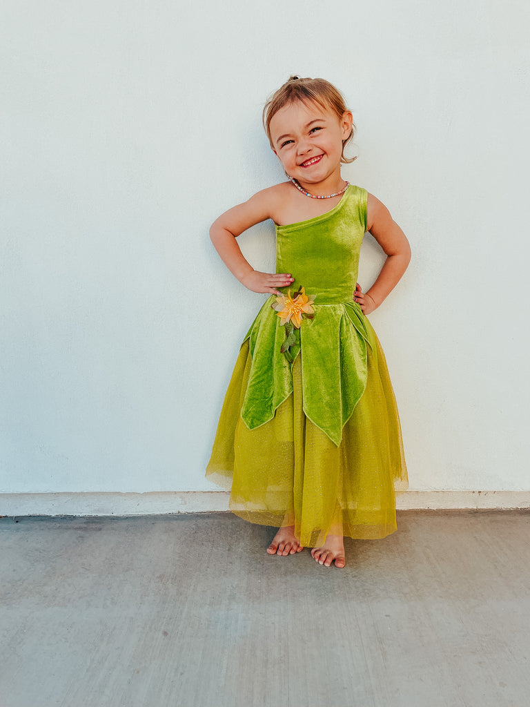 Sensory Sensitive girl dresses Comfortable non itchy dress up 4. Disney Tiana The Princess and the Frog Tinker Bell Dress for 2 3 4 5 6 7 8 Year old girl
